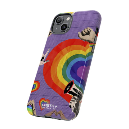 LGBTQWorldwide - ,,REGENBOGEN HERZ" Doppelgehäuse Handyhülle Accessories, Glossy, iPhone Cases, Matte, Phone accessory, Phone Cases, Samsung Cases, Thermo, Valentine's Day Picks lgbtq Bekleidung Accessoires unisex Zubehör