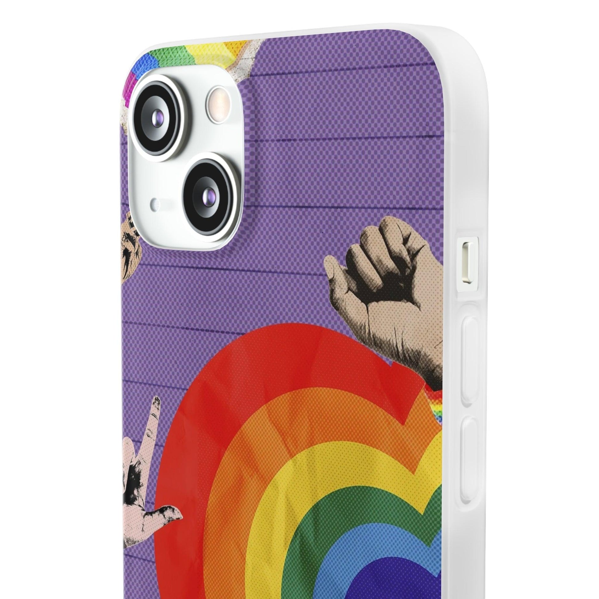 LGBTQWorldwide - ,,REGENBOGEN HERZ" Flexible Handyhülle Accessories, Case, iPhone, iPhone Cases, Phone accessory, Phone Cases, Samsung Cases, silikon, Valentine's Day promotion lgbtq Bekleidung Accessoires unisex Zubehör