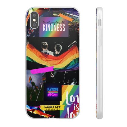 LGBTQWorldwide - ,,KINDNESS" Flexible Handyhülle Accessories, Case, iPhone, iPhone Cases, Phone accessory, Phone Cases, Samsung Cases, silikon, Valentine's Day promotion lgbtq Bekleidung Accessoires unisex Zubehör