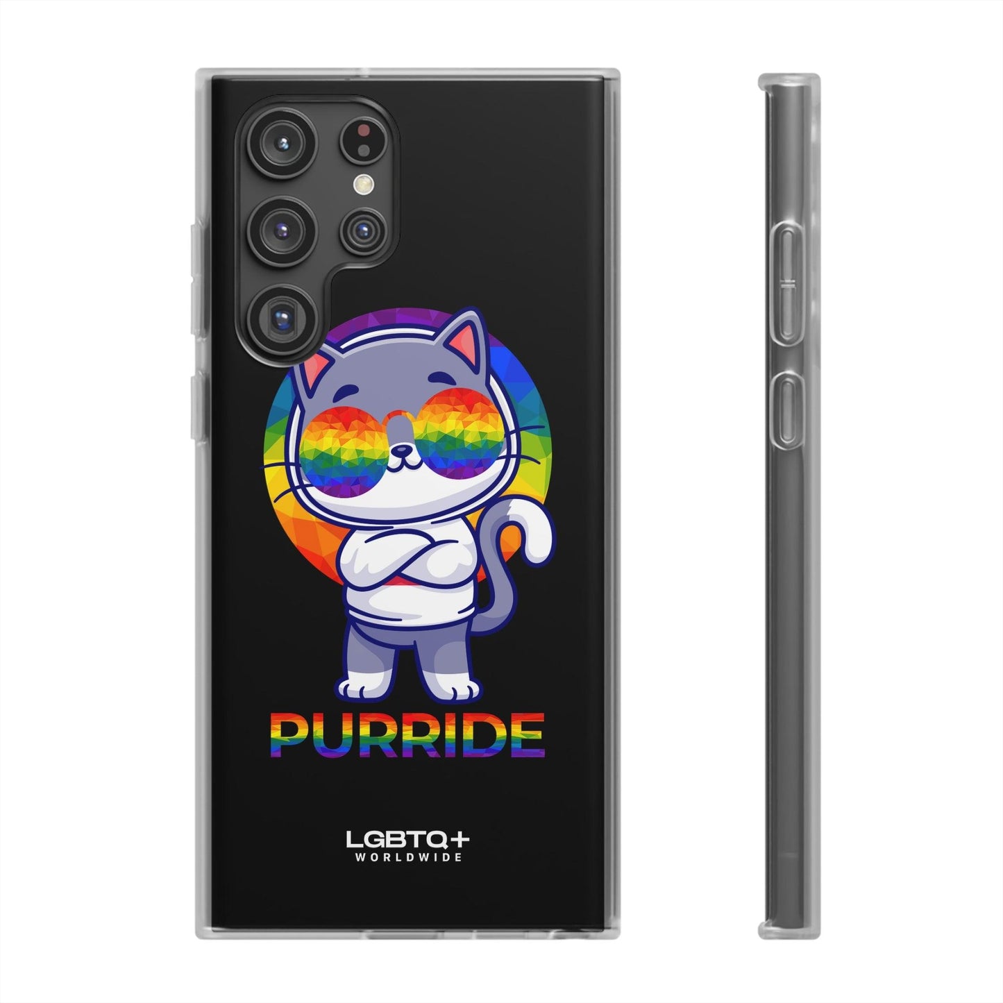 LGBTQWorldwide - ,,PURRIDE" Flexible Handyhülle Accessories, Case, iPhone, iPhone Cases, Phone accessory, Phone Cases, Samsung Cases, silikon, Valentine's Day promotion lgbtq Bekleidung Accessoires unisex Zubehör