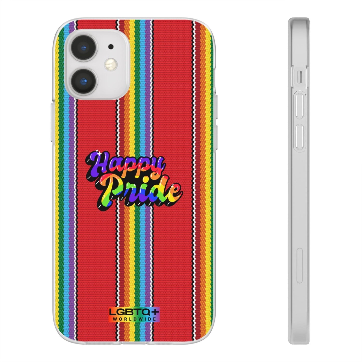 LGBTQWorldwide - ,,HAPPY PRIDE" Flexible Handyhülle Accessories, Case, iPhone, iPhone Cases, Phone accessory, Phone Cases, Samsung Cases, silikon, Valentine's Day promotion lgbtq Bekleidung Accessoires unisex Zubehör