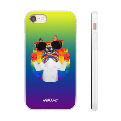 LGBTQWorldwide - ,,GLÜCKLICHER HUND" Flexible Handyhülle Accessories, Case, iPhone, iPhone Cases, Phone accessory, Phone Cases, Samsung Cases, silikon, Valentine's Day promotion lgbtq Bekleidung Accessoires unisex Zubehör