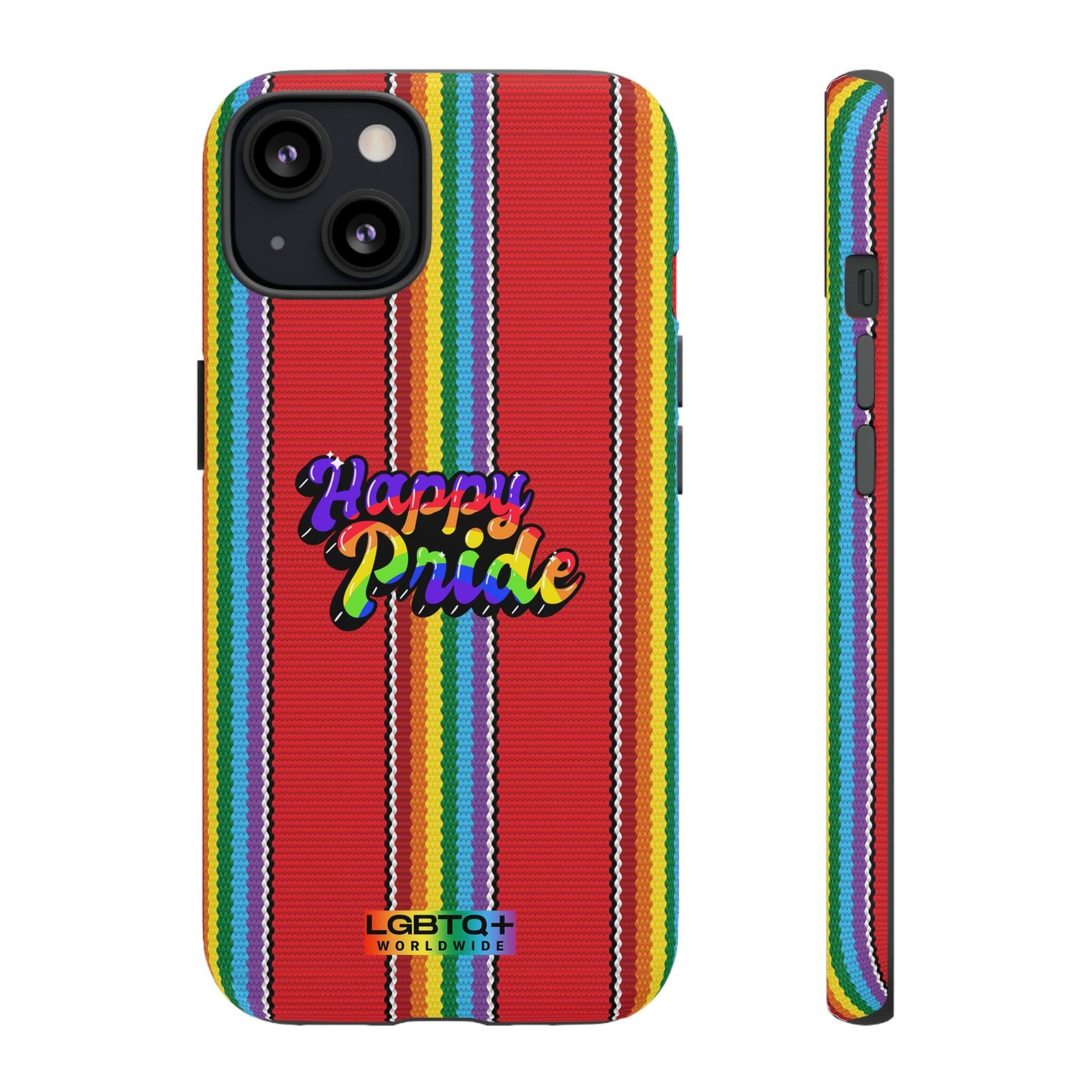 LGBTQWorldwide - ,,HAPPY PRIDE" Doppelgehäuse Handyhülle Accessories, Glossy, iPhone Cases, Matte, Phone accessory, Phone Cases, Samsung Cases, Thermo, Valentine's Day Picks lgbtq Bekleidung Accessoires unisex Zubehör