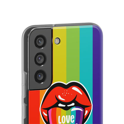 LGBTQWorldwide - ,,LIEBES ZUNGE" Flexible Handyhülle Accessories, Case, iPhone, iPhone Cases, Phone accessory, Phone Cases, Samsung Cases, silikon, Valentine's Day promotion lgbtq Bekleidung Accessoires unisex Zubehör