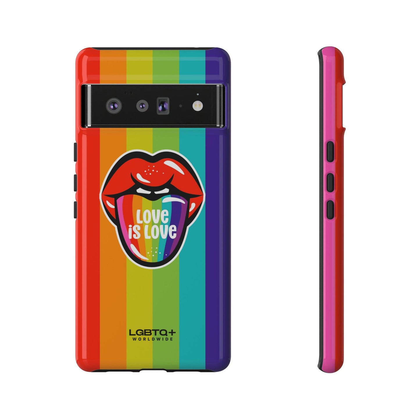 LGBTQWorldwide - ,,LIEBES ZUNGE" Doppelgehäuse Handyhülle Accessories, Glossy, iPhone Cases, Matte, Phone accessory, Phone Cases, Samsung Cases, Thermo, Valentine's Day Picks lgbtq Bekleidung Accessoires unisex Zubehör