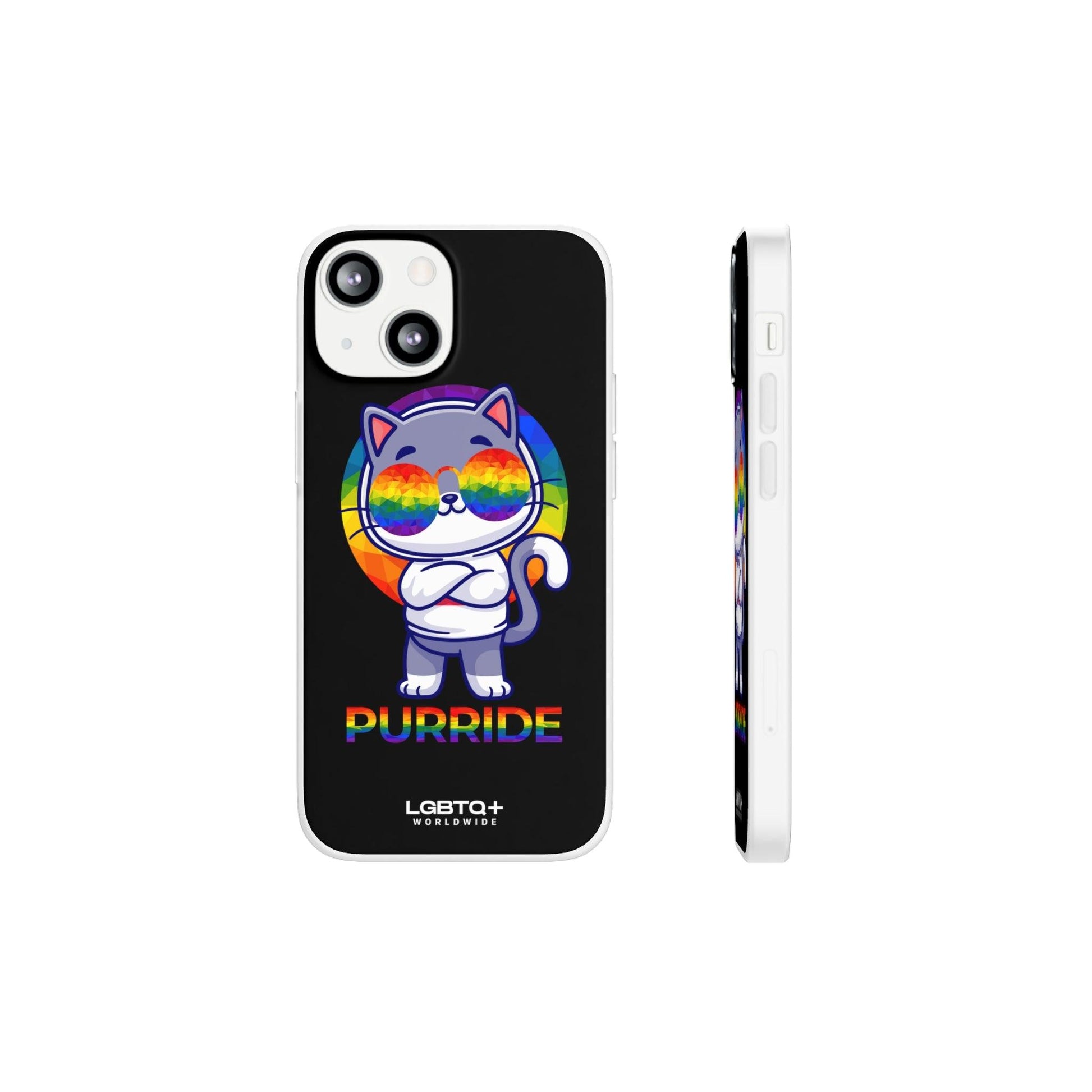 LGBTQWorldwide - ,,PURRIDE" Flexible Handyhülle Accessories, Case, iPhone, iPhone Cases, Phone accessory, Phone Cases, Samsung Cases, silikon, Valentine's Day promotion lgbtq Bekleidung Accessoires unisex Zubehör