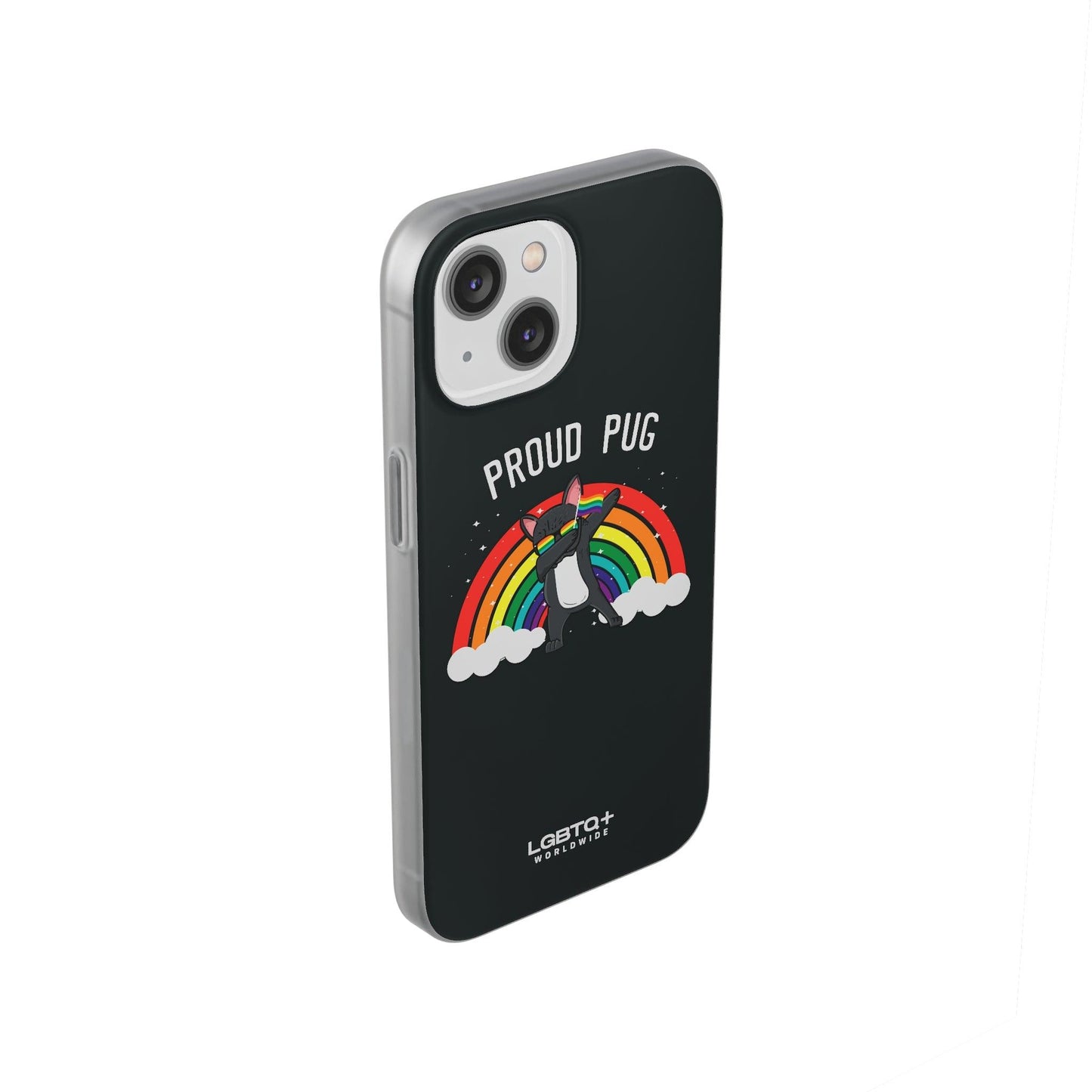 LGBTQWorldwide - ,,PROUD PUG" Flexible Handyhülle Accessories, Case, iPhone, iPhone Cases, Phone accessory, Phone Cases, Samsung Cases, silikon, Valentine's Day promotion lgbtq Bekleidung Accessoires unisex Zubehör