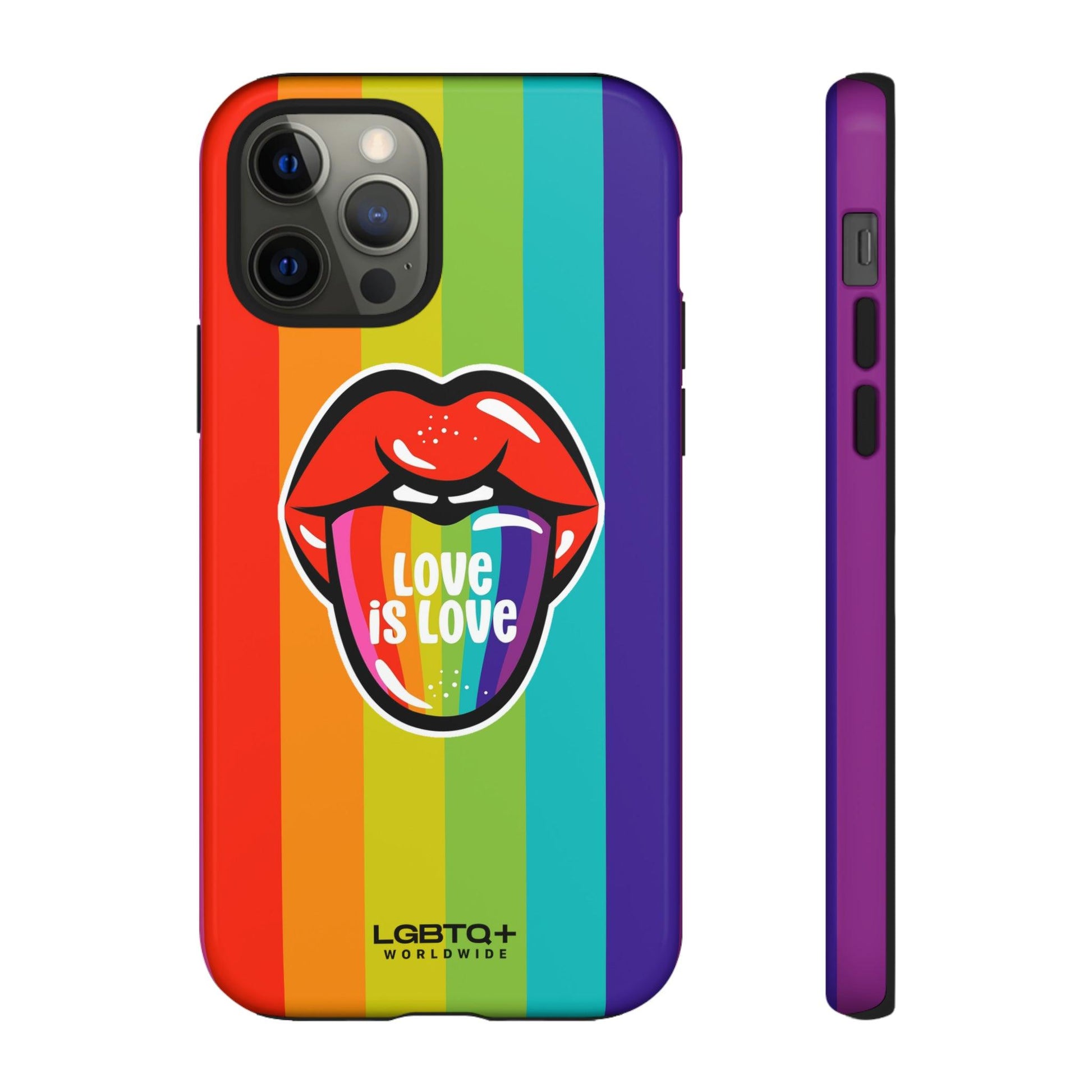 LGBTQWorldwide - ,,LIEBES ZUNGE" Doppelgehäuse Handyhülle Accessories, Glossy, iPhone Cases, Matte, Phone accessory, Phone Cases, Samsung Cases, Thermo, Valentine's Day Picks lgbtq Bekleidung Accessoires unisex Zubehör