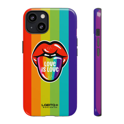 LGBTQWorldwide - ,,LIEBES ZUNGE" Doppelgehäuse Handyhülle Accessories, Glossy, iPhone Cases, Matte, Phone accessory, Phone Cases, Samsung Cases, Thermo, Valentine's Day Picks lgbtq Bekleidung Accessoires unisex Zubehör