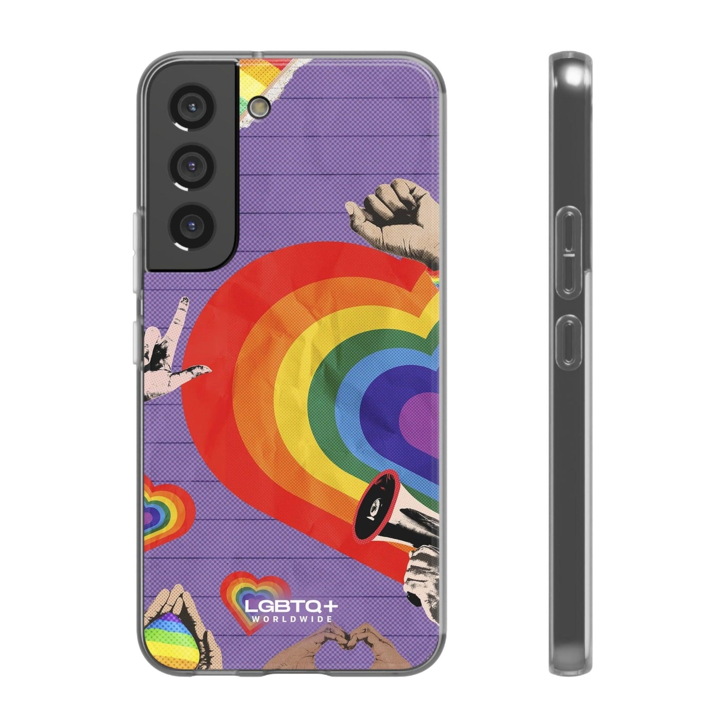 LGBTQWorldwide - ,,REGENBOGEN HERZ" Flexible Handyhülle Accessories, Case, iPhone, iPhone Cases, Phone accessory, Phone Cases, Samsung Cases, silikon, Valentine's Day promotion lgbtq Bekleidung Accessoires unisex Zubehör