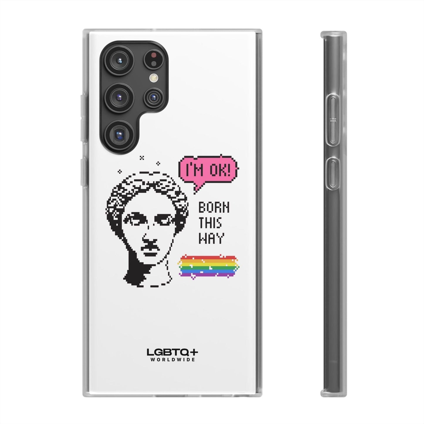 LGBTQWorldwide - ,,BORN THIS WAY" Flexible Handyhülle Accessories, Case, iPhone, iPhone Cases, Phone accessory, Phone Cases, Samsung Cases, silikon, Valentine's Day promotion lgbtq Bekleidung Accessoires unisex Zubehör