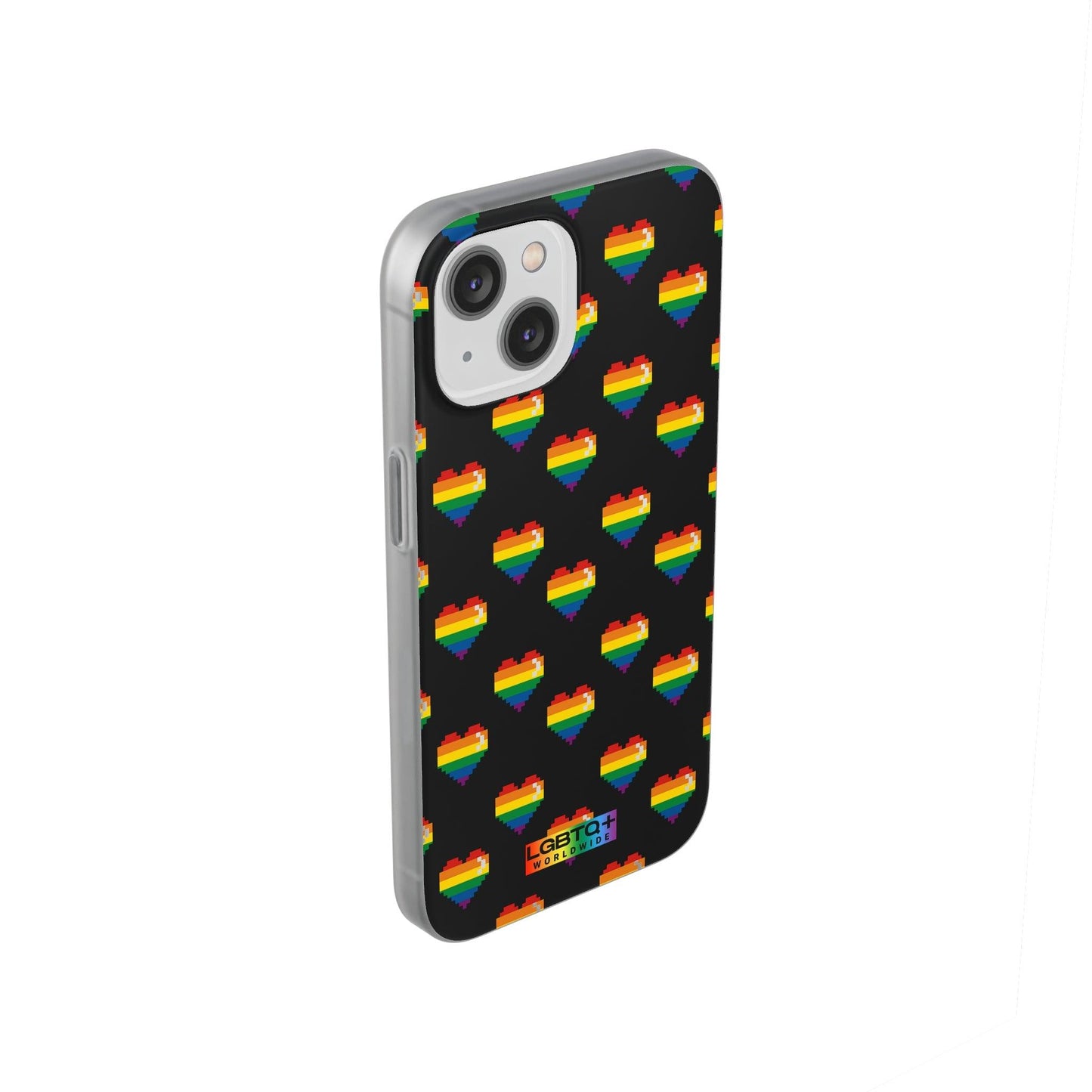 LGBTQWorldwide - ,,RETRO HERZ" Flexible Handyhülle Accessories, Case, iPhone, iPhone Cases, Phone accessory, Phone Cases, Samsung Cases, silikon, Valentine's Day promotion lgbtq Bekleidung Accessoires unisex Zubehör