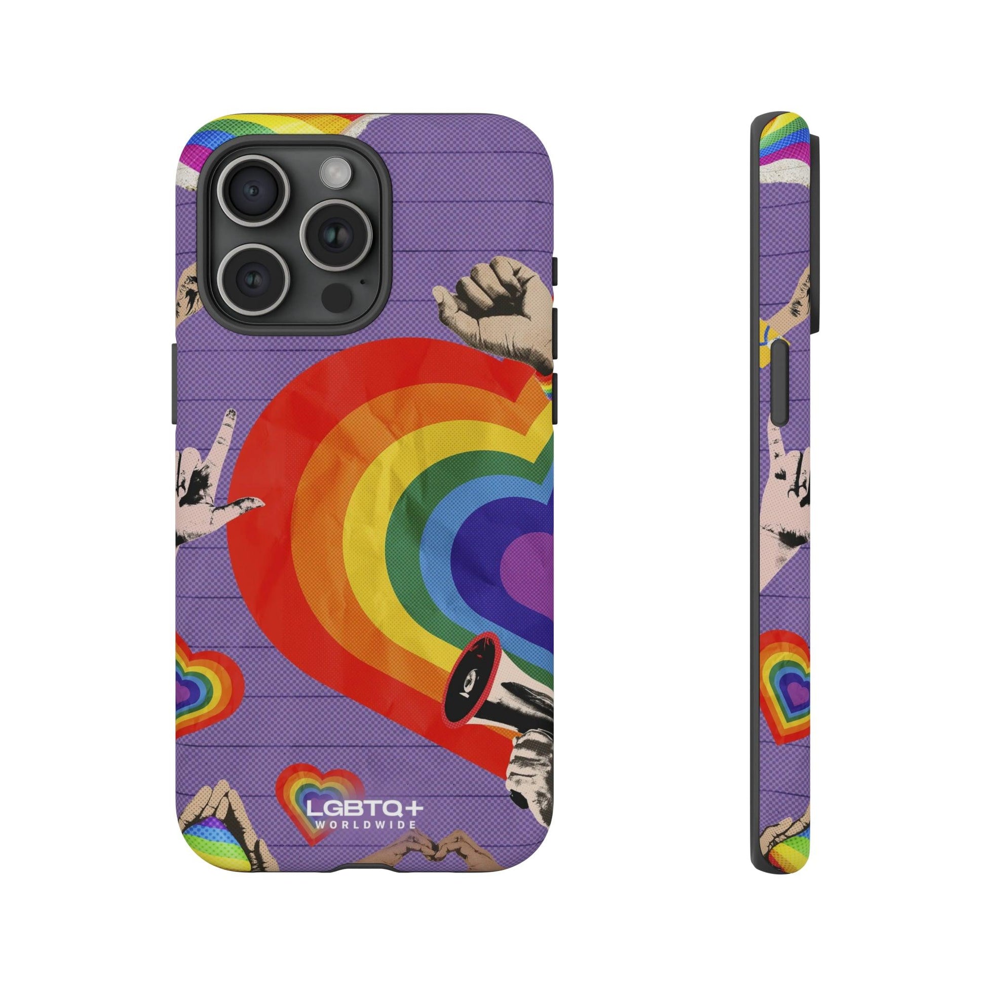 LGBTQWorldwide - ,,REGENBOGEN HERZ" Doppelgehäuse Handyhülle Accessories, Glossy, iPhone Cases, Matte, Phone accessory, Phone Cases, Samsung Cases, Thermo, Valentine's Day Picks lgbtq Bekleidung Accessoires unisex Zubehör