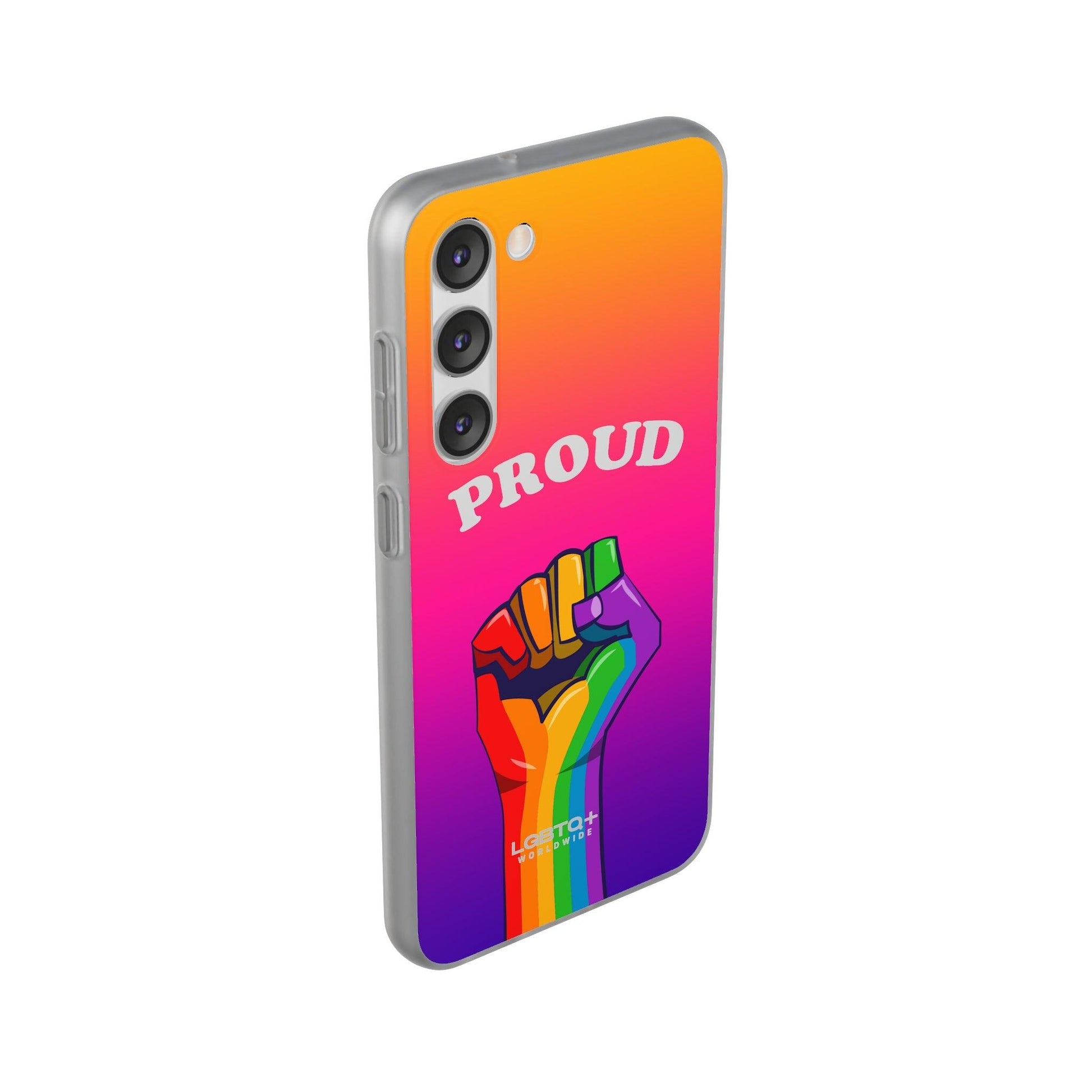 LGBTQWorldwide - ,,GLÜCKLICH" Flexible Handyhülle Accessories, Case, iPhone, iPhone Cases, Phone accessory, Phone Cases, Samsung Cases, silikon, Valentine's Day promotion lgbtq Bekleidung Accessoires unisex Zubehör