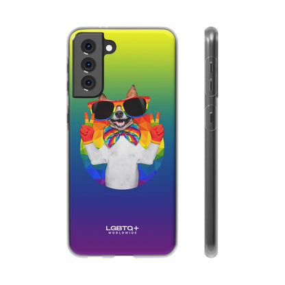 LGBTQWorldwide - ,,GLÜCKLICHER HUND" Flexible Handyhülle Accessories, Case, iPhone, iPhone Cases, Phone accessory, Phone Cases, Samsung Cases, silikon, Valentine's Day promotion lgbtq Bekleidung Accessoires unisex Zubehör