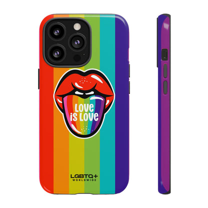 LGBTQWorldwide - ,,LIEBES ZUNGE" Doppelgehäuse Handyhülle Accessories, Glossy, iPhone Cases, Matte, Phone accessory, Phone Cases, Samsung Cases, Thermo, Valentine's Day Picks lgbtq Bekleidung Accessoires unisex Zubehör