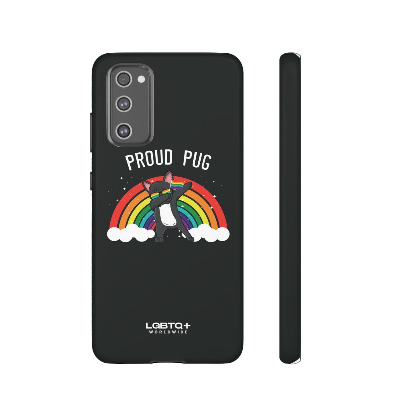 LGBTQWorldwide - ,,PROUD PUG" Doppelgehäuse Handyhülle Accessories, Glossy, iPhone Cases, Matte, Phone accessory, Phone Cases, Samsung Cases, Thermo, Valentine's Day Picks lgbtq Bekleidung Accessoires unisex Zubehör