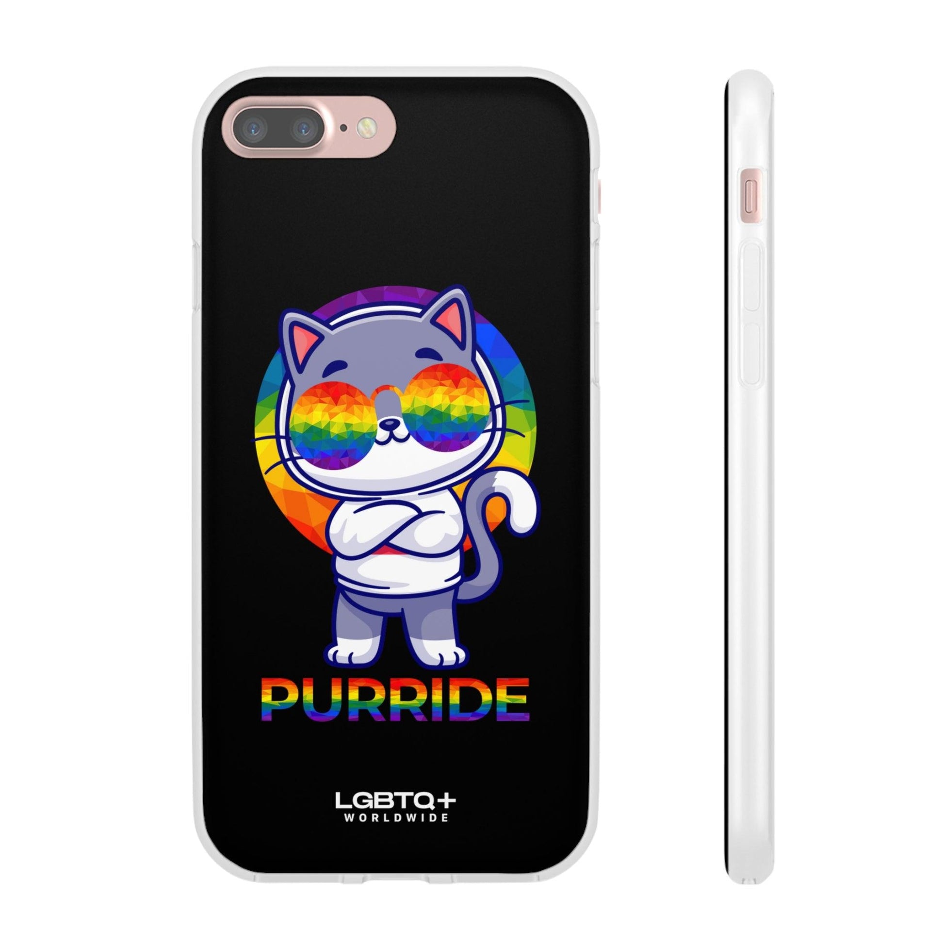 LGBTQWorldwide - ,,PURRIDE" Flexible Handyhülle Accessories, Case, iPhone, iPhone Cases, Phone accessory, Phone Cases, Samsung Cases, silikon, Valentine's Day promotion lgbtq Bekleidung Accessoires unisex Zubehör