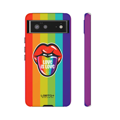 LGBTQWorldwide - ,,LIEBES ZUNGE" Doppelgehäuse Handyhülle Accessories, Glossy, iPhone Cases, Matte, Phone accessory, Phone Cases, Samsung Cases, Thermo, Valentine's Day Picks lgbtq Bekleidung Accessoires unisex Zubehör