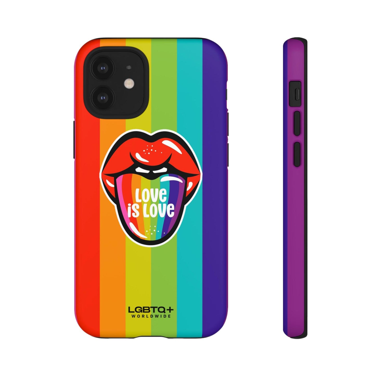 LGBTQWorldwide - ,,LIEBES ZUNGE" Doppelgehäuse Handyhülle Accessories, Glossy, iPhone Cases, Matte, Phone accessory, Phone Cases, Samsung Cases, Thermo, Valentine's Day Picks lgbtq Bekleidung Accessoires unisex Zubehör