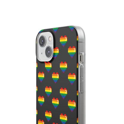 LGBTQWorldwide - ,,RETRO HERZ" Flexible Handyhülle Accessories, Case, iPhone, iPhone Cases, Phone accessory, Phone Cases, Samsung Cases, silikon, Valentine's Day promotion lgbtq Bekleidung Accessoires unisex Zubehör