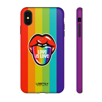 LGBTQWorldwide - ,,LIEBES ZUNGE" Doppelgehäuse Handyhülle Accessories, Glossy, iPhone Cases, Matte, Phone accessory, Phone Cases, Samsung Cases, Thermo, Valentine's Day Picks lgbtq Bekleidung Accessoires unisex Zubehör