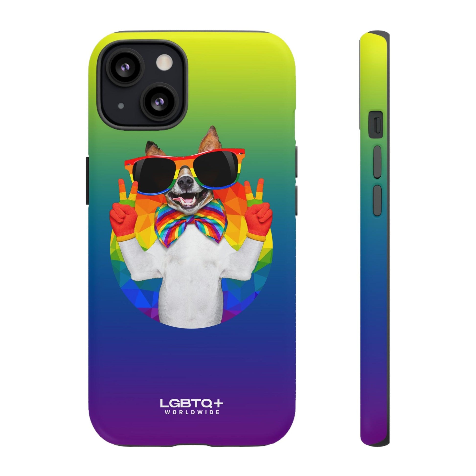 LGBTQWorldwide - ,,GLÜCKLICHER HUND" Doppelgehäuse Handyhülle Accessories, Glossy, iPhone Cases, Matte, Phone accessory, Phone Cases, Samsung Cases, Thermo, Valentine's Day Picks lgbtq Bekleidung Accessoires unisex Zubehör