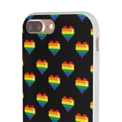 LGBTQWorldwide - ,,RETRO HERZ" Flexible Handyhülle Accessories, Case, iPhone, iPhone Cases, Phone accessory, Phone Cases, Samsung Cases, silikon, Valentine's Day promotion lgbtq Bekleidung Accessoires unisex Zubehör