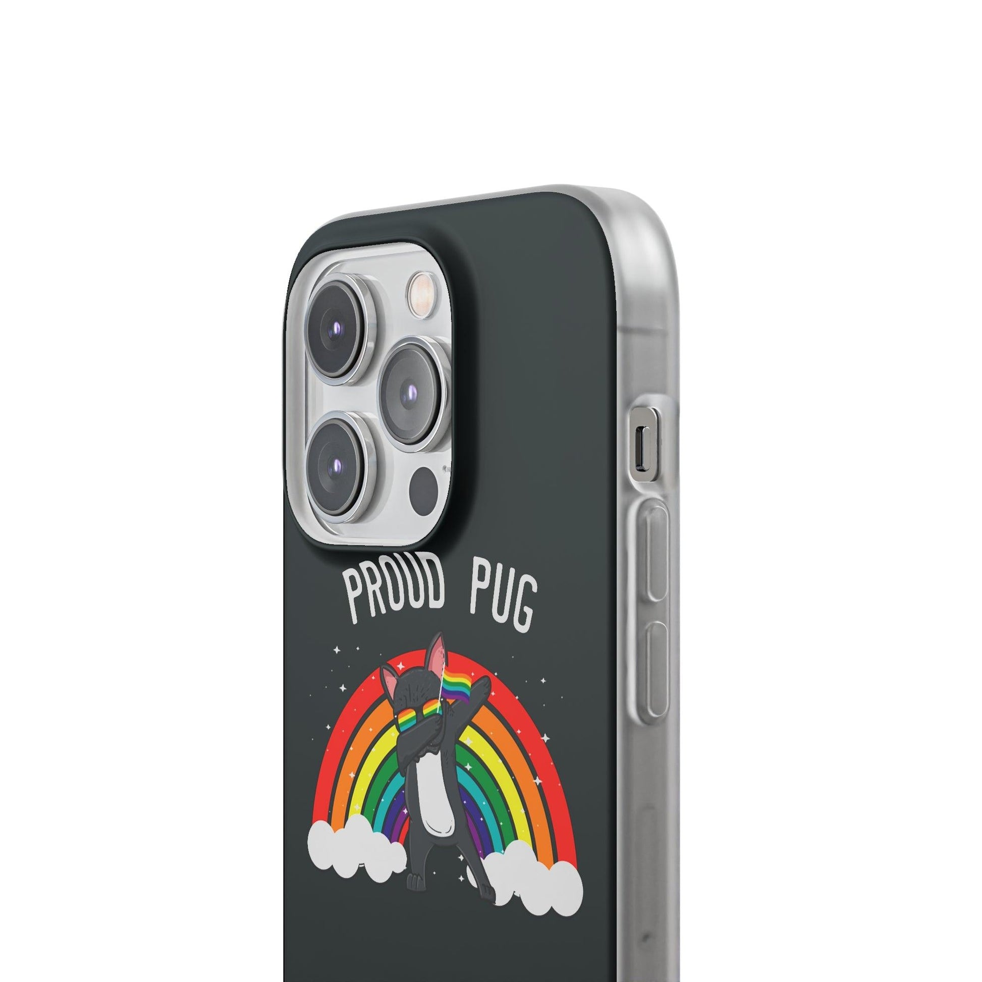 LGBTQWorldwide - ,,PROUD PUG" Flexible Handyhülle Accessories, Case, iPhone, iPhone Cases, Phone accessory, Phone Cases, Samsung Cases, silikon, Valentine's Day promotion lgbtq Bekleidung Accessoires unisex Zubehör