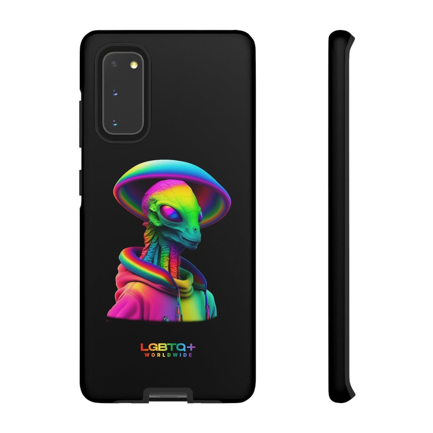 LGBTQWorldwide - ,,GLÜCKLICHES ALIEN" Doppelgehäuse Handyhülle Accessories, Glossy, iPhone Cases, Matte, Phone accessory, Phone Cases, Samsung Cases, tough, Valentine's Day Picks lgbtq Bekleidung Accessoires unisex Zubehör