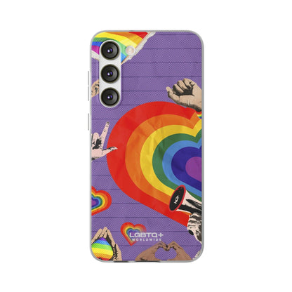 LGBTQWorldwide - ,,REGENBOGEN HERZ" Flexible Handyhülle Accessories, Case, iPhone, iPhone Cases, Phone accessory, Phone Cases, Samsung Cases, silikon, Valentine's Day promotion lgbtq Bekleidung Accessoires unisex Zubehör