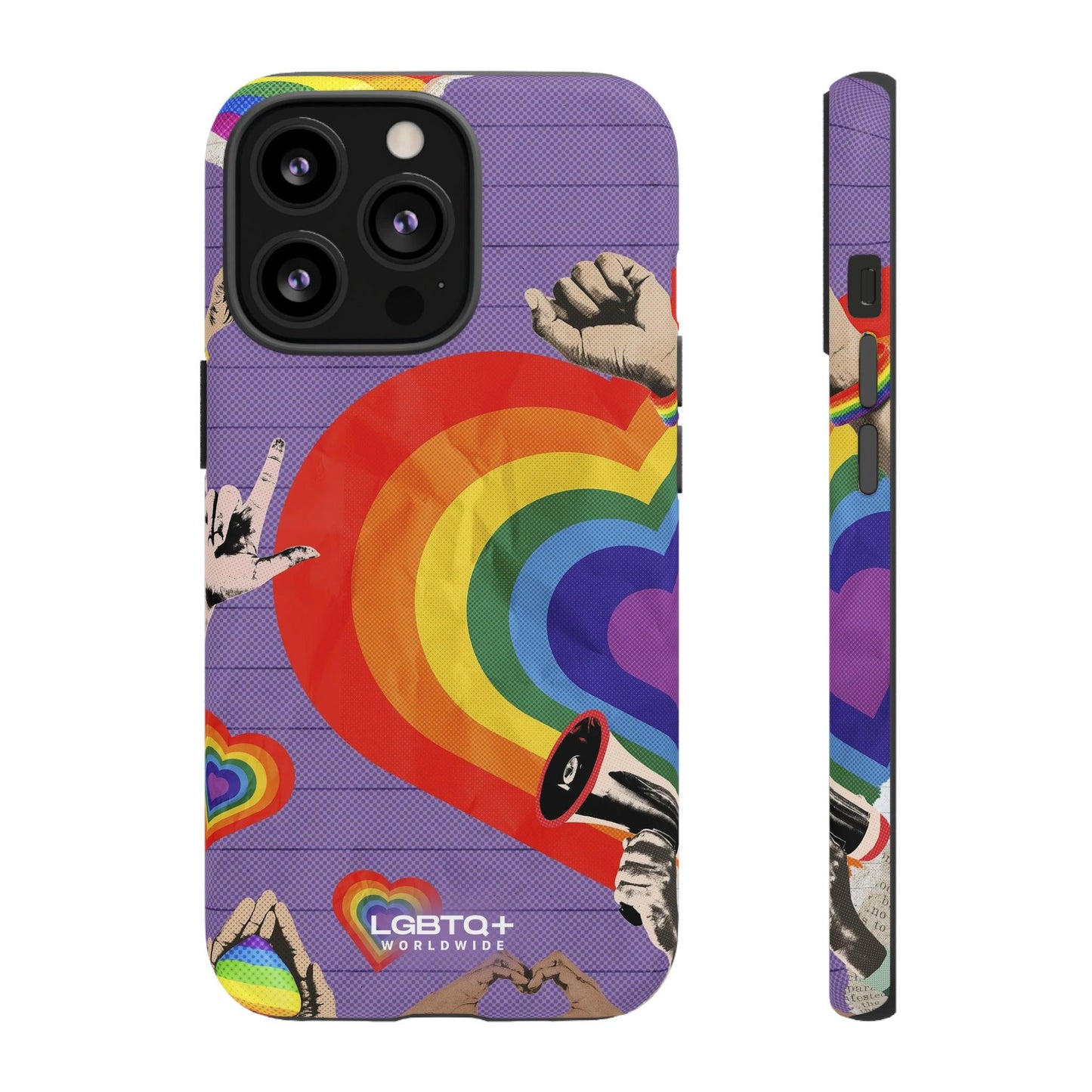 LGBTQWorldwide - ,,REGENBOGEN HERZ" Doppelgehäuse Handyhülle Accessories, Glossy, iPhone Cases, Matte, Phone accessory, Phone Cases, Samsung Cases, Thermo, Valentine's Day Picks lgbtq Bekleidung Accessoires unisex Zubehör