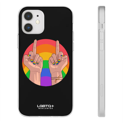 LGBTQWorldwide - ,,GIVE A FUCK" Flexible Handyhülle Accessories, Case, iPhone, iPhone Cases, Phone accessory, Phone Cases, Samsung Cases, silikon, Valentine's Day promotion lgbtq Bekleidung Accessoires unisex Zubehör