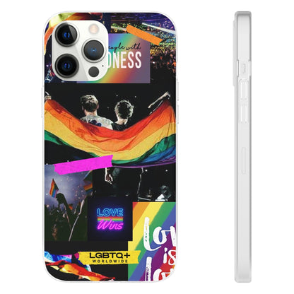 LGBTQWorldwide - ,,KINDNESS" Flexible Handyhülle Accessories, Case, iPhone, iPhone Cases, Phone accessory, Phone Cases, Samsung Cases, silikon, Valentine's Day promotion lgbtq Bekleidung Accessoires unisex Zubehör