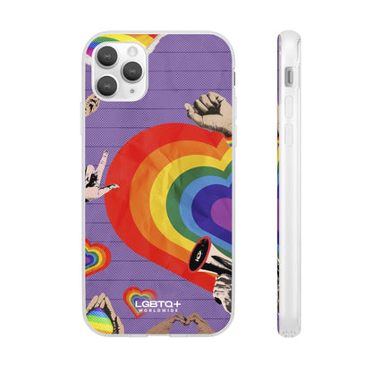 LGBTQWorldwide - ,,REGENBOGEN HERZ" Flexible Handyhülle Accessories, Case, iPhone, iPhone Cases, Phone accessory, Phone Cases, Samsung Cases, silikon, Valentine's Day promotion lgbtq Bekleidung Accessoires unisex Zubehör