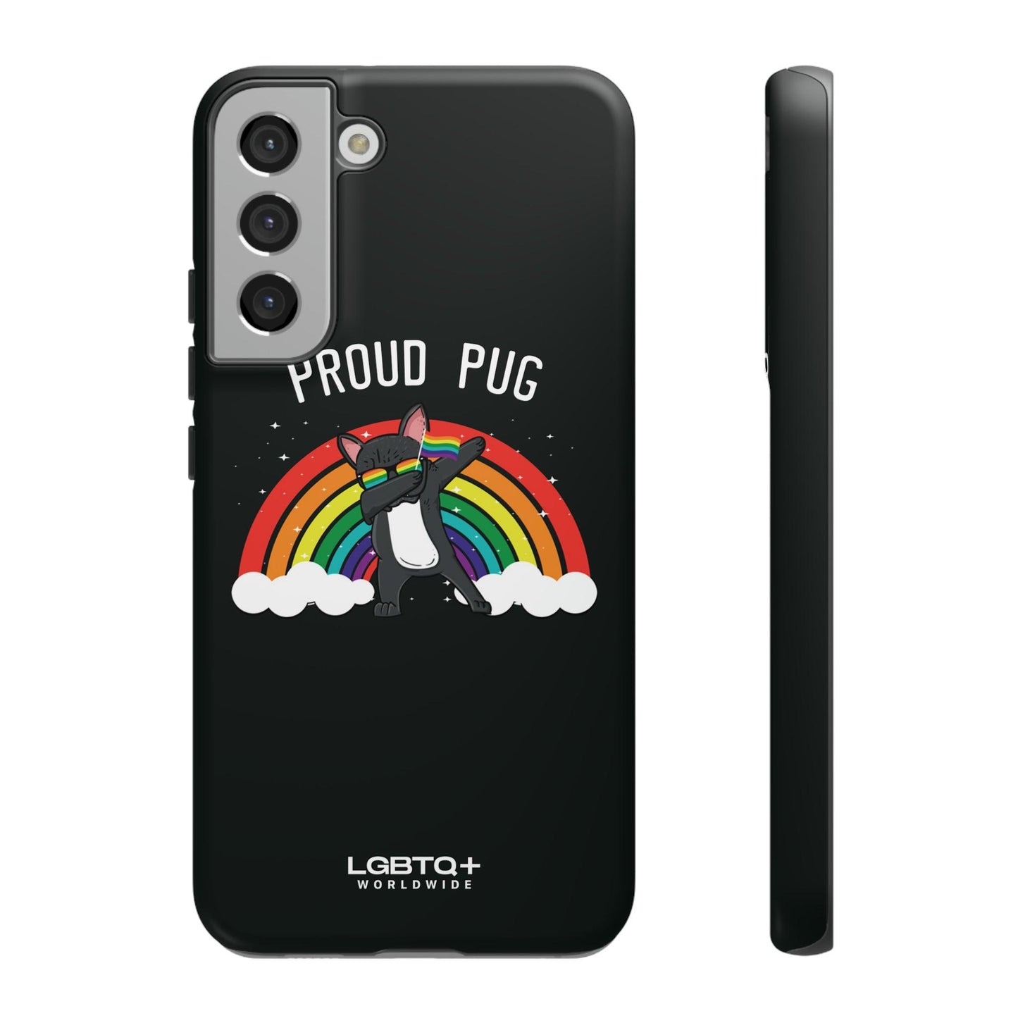 LGBTQWorldwide - ,,PROUD PUG" Doppelgehäuse Handyhülle Accessories, Glossy, iPhone Cases, Matte, Phone accessory, Phone Cases, Samsung Cases, Thermo, Valentine's Day Picks lgbtq Bekleidung Accessoires unisex Zubehör