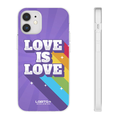 LGBTQWorldwide - ,,LOVE IS LOVE" Flexible Handyhülle Accessories, Case, iPhone, iPhone Cases, Phone accessory, Phone Cases, Samsung Cases, silikon, Valentine's Day promotion lgbtq Bekleidung Accessoires unisex Zubehör