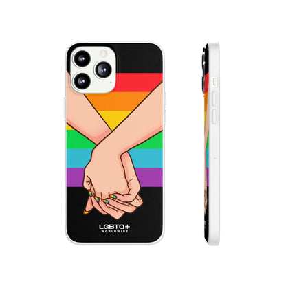 LGBTQWorldwide - ,,TOGETHER PRIDE" Flexible Handyhülle Accessories, Case, iPhone, iPhone Cases, Phone accessory, Phone Cases, Samsung Cases, silikon, Valentine's Day promotion lgbtq Bekleidung Accessoires unisex Zubehör