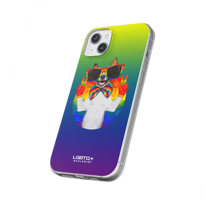 LGBTQWorldwide - ,,GLÜCKLICHER HUND" Flexible Handyhülle Accessories, Case, iPhone, iPhone Cases, Phone accessory, Phone Cases, Samsung Cases, silikon, Valentine's Day promotion lgbtq Bekleidung Accessoires unisex Zubehör