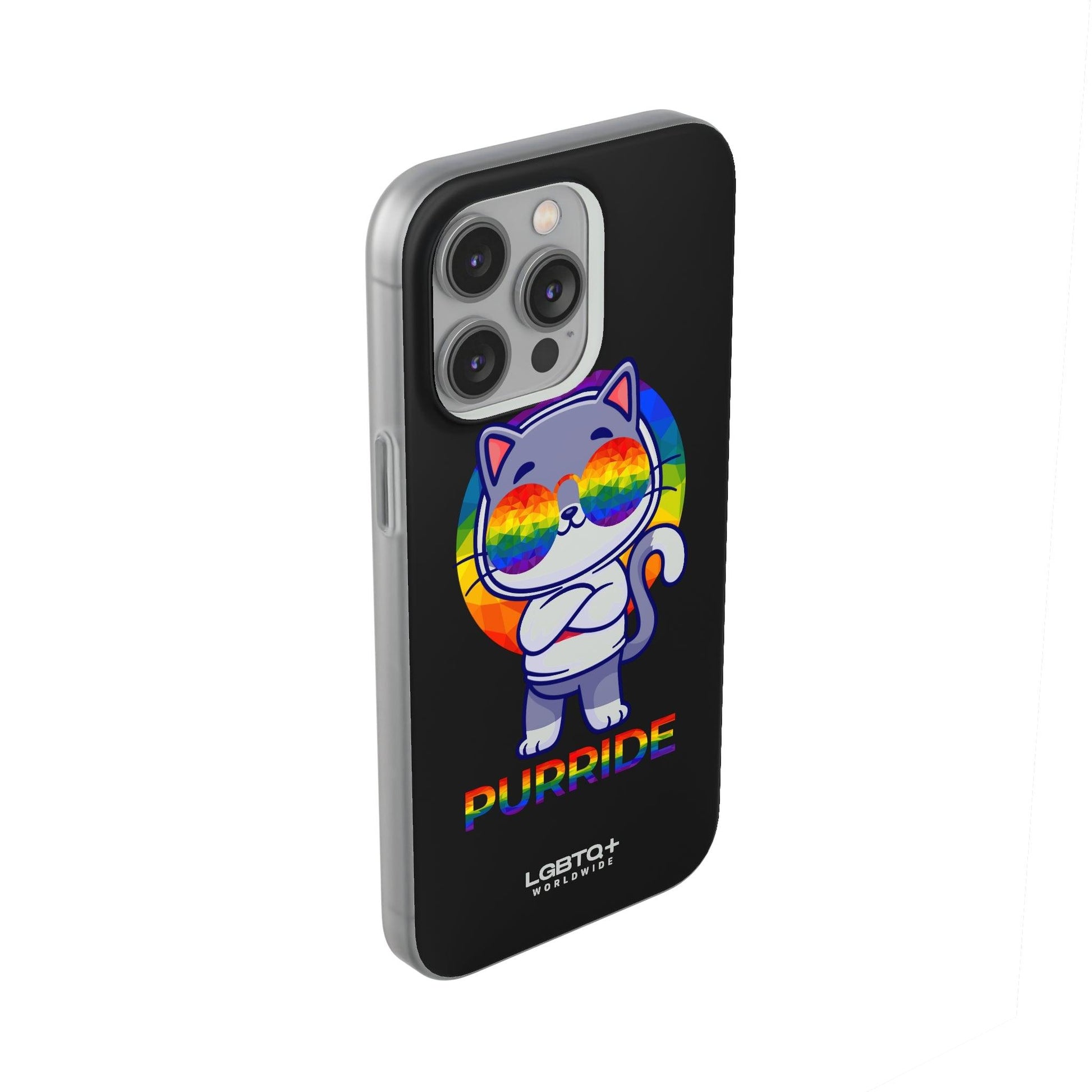 LGBTQWorldwide - ,,PURRIDE" Flexible Handyhülle Accessories, Case, iPhone, iPhone Cases, Phone accessory, Phone Cases, Samsung Cases, silikon, Valentine's Day promotion lgbtq Bekleidung Accessoires unisex Zubehör