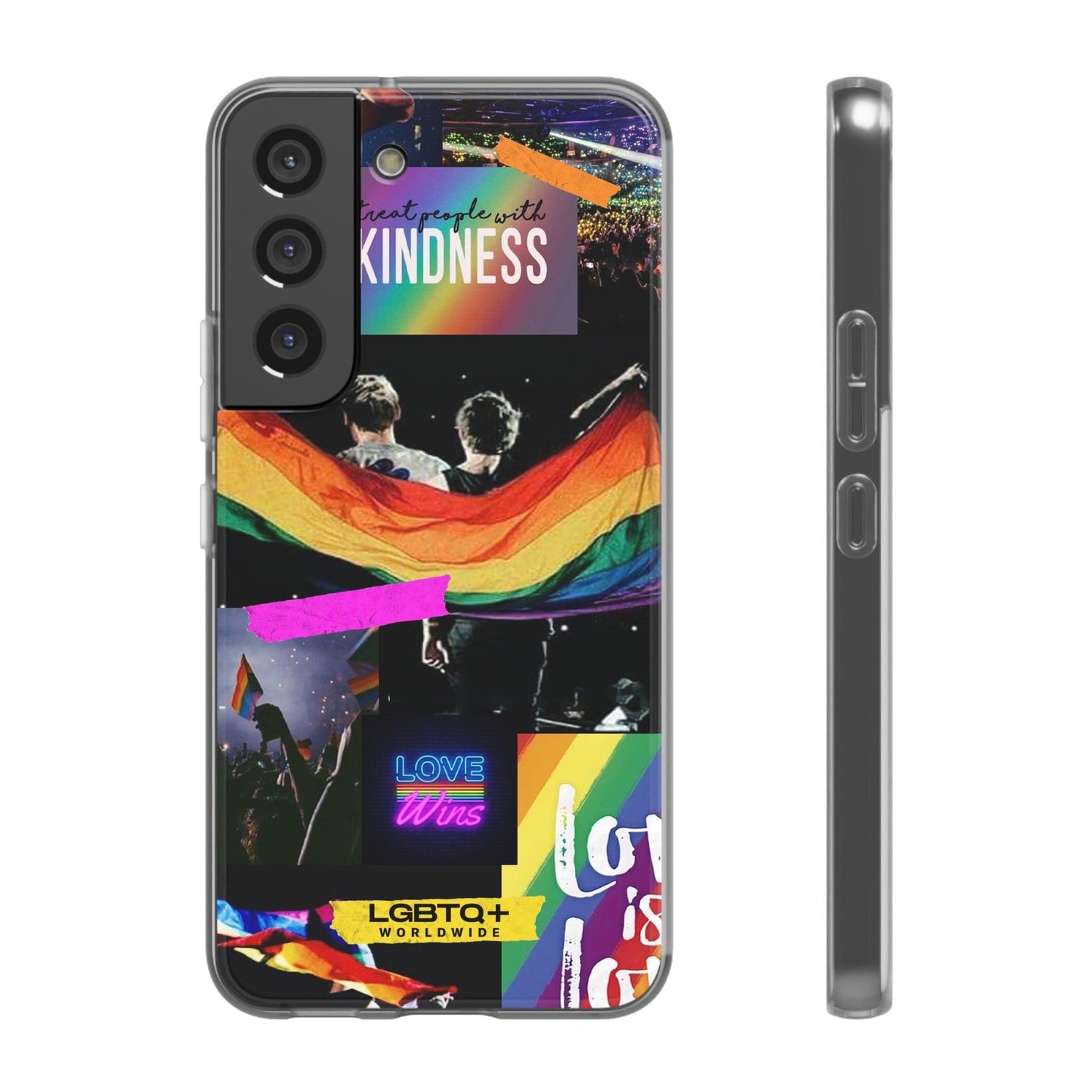 LGBTQWorldwide - ,,KINDNESS" Flexible Handyhülle Accessories, Case, iPhone, iPhone Cases, Phone accessory, Phone Cases, Samsung Cases, silikon, Valentine's Day promotion lgbtq Bekleidung Accessoires unisex Zubehör