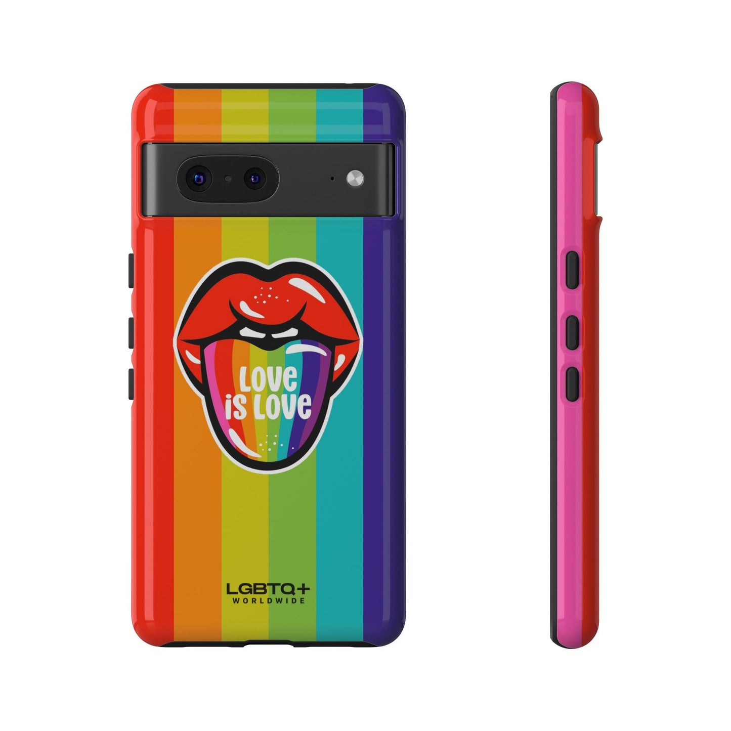 LGBTQWorldwide - ,,LIEBES ZUNGE" Doppelgehäuse Handyhülle Accessories, Glossy, iPhone Cases, Matte, Phone accessory, Phone Cases, Samsung Cases, Thermo, Valentine's Day Picks lgbtq Bekleidung Accessoires unisex Zubehör