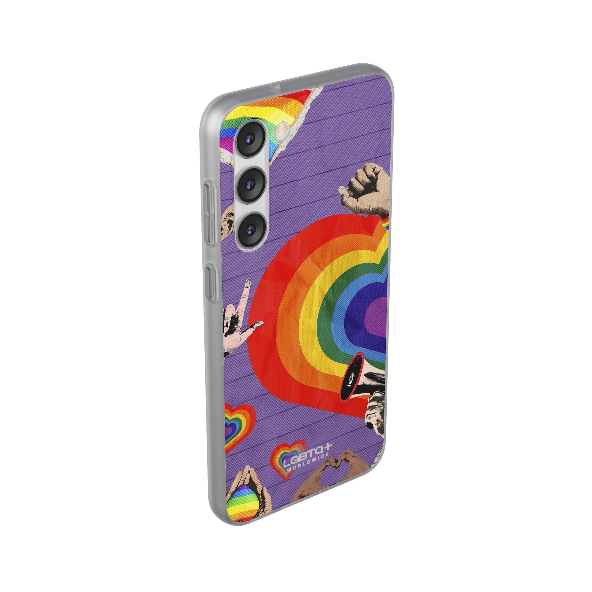 LGBTQWorldwide - ,,REGENBOGEN HERZ" Flexible Handyhülle Accessories, Case, iPhone, iPhone Cases, Phone accessory, Phone Cases, Samsung Cases, silikon, Valentine's Day promotion lgbtq Bekleidung Accessoires unisex Zubehör