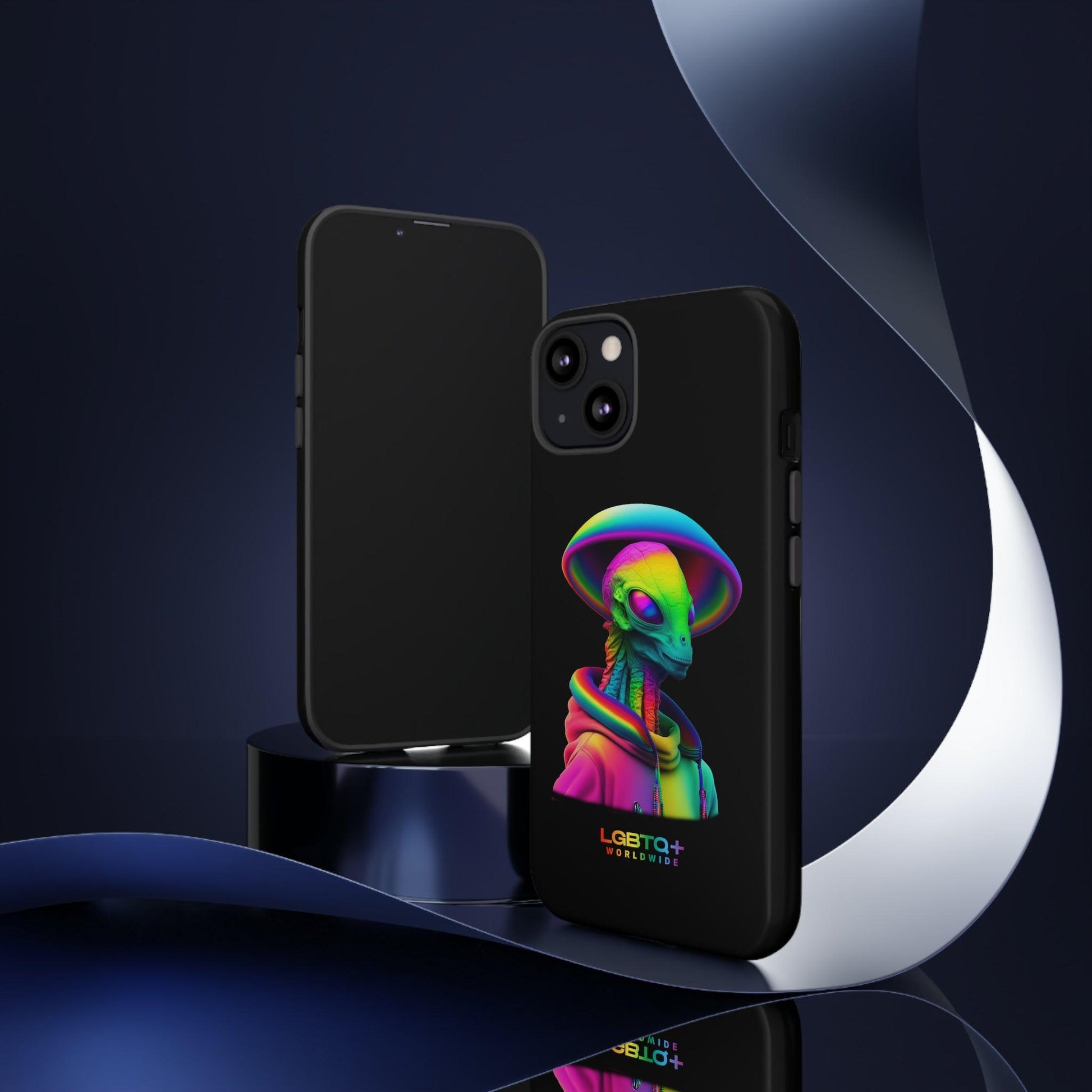 LGBTQWorldwide - ,,GLÜCKLICHES ALIEN" Doppelgehäuse Handyhülle Accessories, Glossy, iPhone Cases, Matte, Phone accessory, Phone Cases, Samsung Cases, tough, Valentine's Day Picks lgbtq Bekleidung Accessoires unisex Zubehör