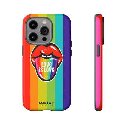 LGBTQWorldwide - ,,LIEBES ZUNGE" Doppelgehäuse Handyhülle Accessories, Glossy, iPhone Cases, Matte, Phone accessory, Phone Cases, Samsung Cases, Thermo, Valentine's Day Picks lgbtq Bekleidung Accessoires unisex Zubehör