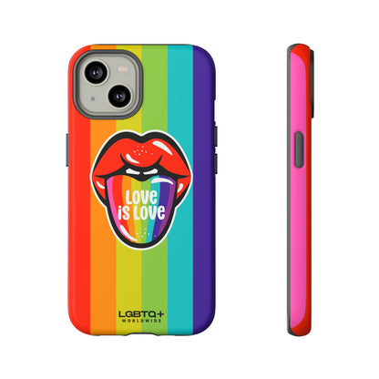 LGBTQWorldwide - ,,LIEBES ZUNGE" Doppelgehäuse Handyhülle Accessories, Glossy, iPhone Cases, Matte, Phone accessory, Phone Cases, Samsung Cases, Thermo, Valentine's Day Picks lgbtq Bekleidung Accessoires unisex Zubehör