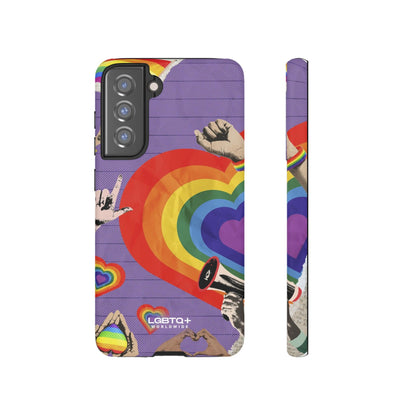 LGBTQWorldwide - ,,REGENBOGEN HERZ" Doppelgehäuse Handyhülle Accessories, Glossy, iPhone Cases, Matte, Phone accessory, Phone Cases, Samsung Cases, Thermo, Valentine's Day Picks lgbtq Bekleidung Accessoires unisex Zubehör