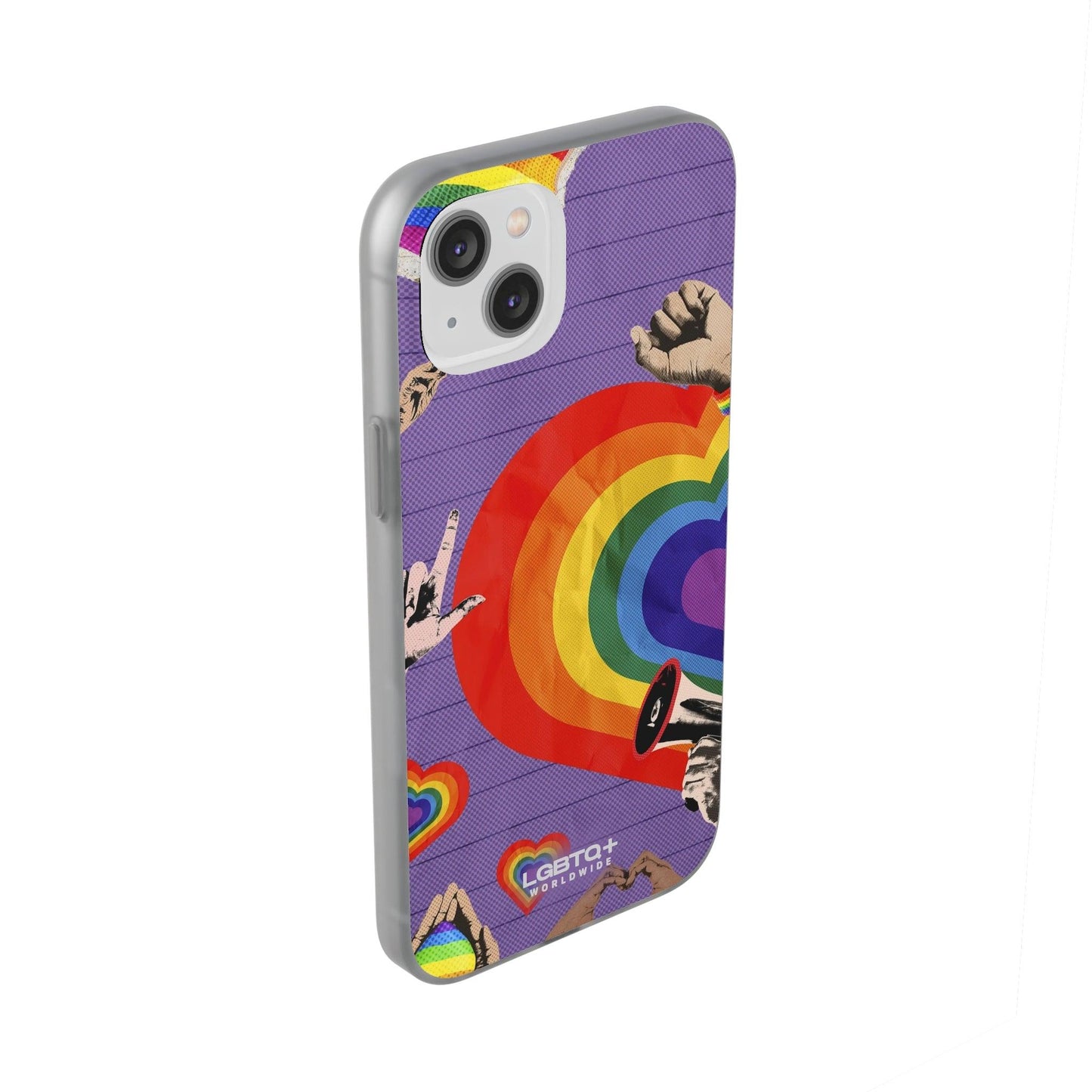 LGBTQWorldwide - ,,REGENBOGEN HERZ" Flexible Handyhülle Accessories, Case, iPhone, iPhone Cases, Phone accessory, Phone Cases, Samsung Cases, silikon, Valentine's Day promotion lgbtq Bekleidung Accessoires unisex Zubehör