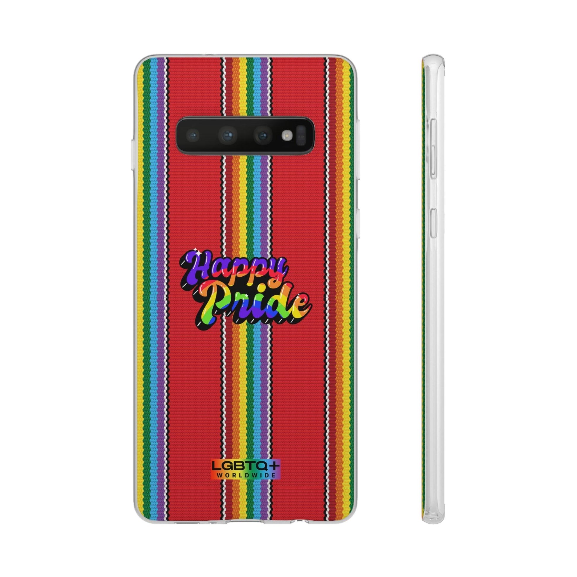 LGBTQWorldwide - ,,HAPPY PRIDE" Flexible Handyhülle Accessories, Case, iPhone, iPhone Cases, Phone accessory, Phone Cases, Samsung Cases, silikon, Valentine's Day promotion lgbtq Bekleidung Accessoires unisex Zubehör