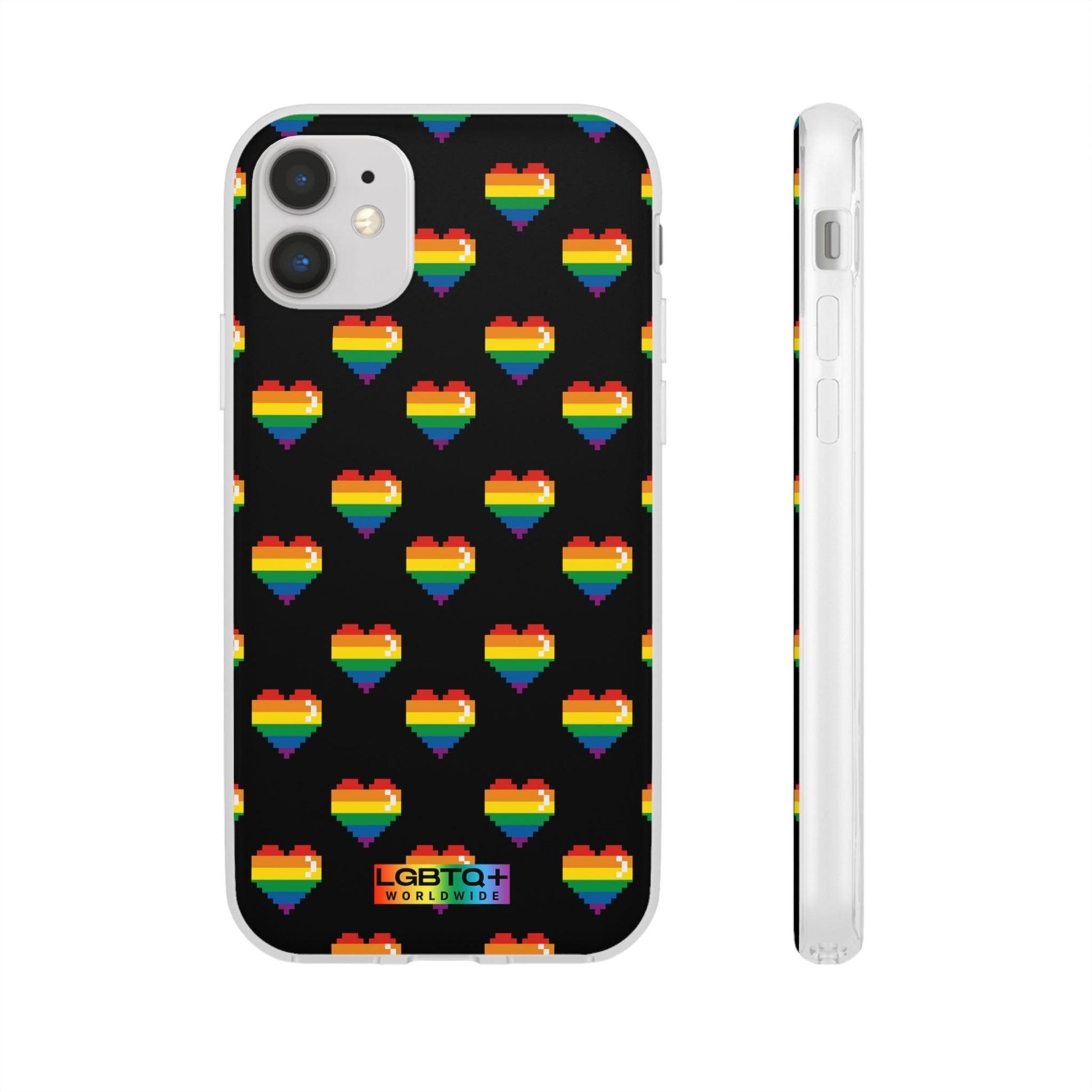 LGBTQWorldwide - ,,RETRO HERZ" Flexible Handyhülle Accessories, Case, iPhone, iPhone Cases, Phone accessory, Phone Cases, Samsung Cases, silikon, Valentine's Day promotion lgbtq Bekleidung Accessoires unisex Zubehör